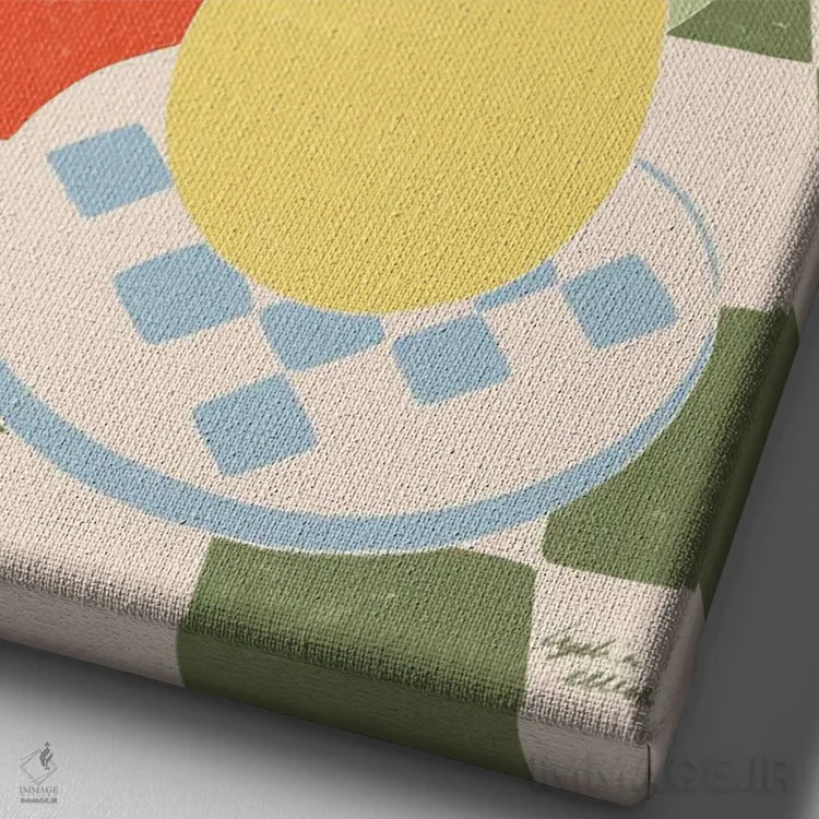 تابلو دکوراتیو قوری اثر لیدیا الن - نمای نزدیک بافت بوم