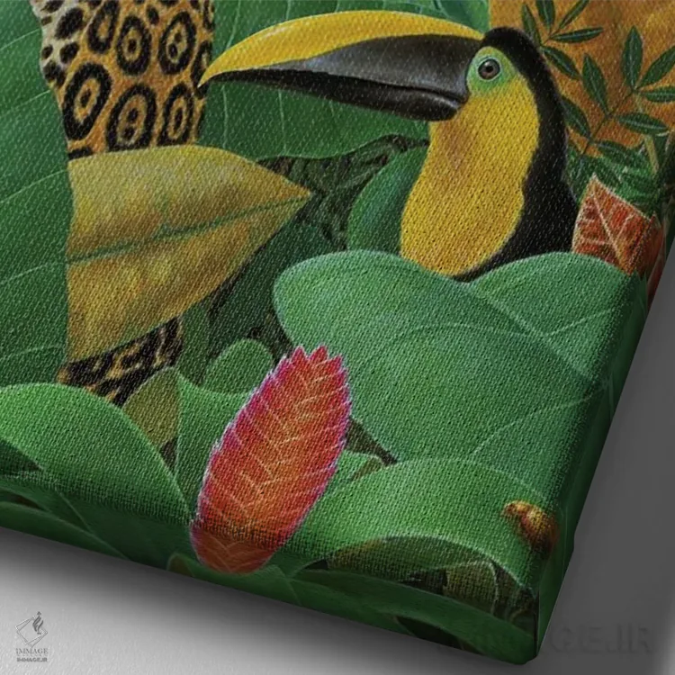 تابلو دکوراتیو داستان جنگل اثر چارلز لین براگ - نمای نزدیک بافت بوم