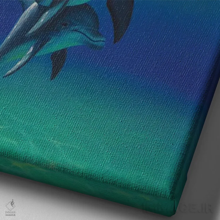 تابلو دکوراتیو زیر امواج اثر چارلز لین براگ - نمای نزدیک بافت بوم