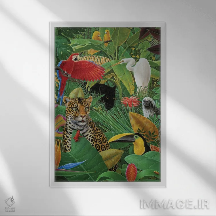 تابلو دکوراتیو داستان جنگل اثر چارلز لین براگ - نمای قابدار سفید