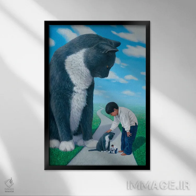 تابلو دکوراتیو کودی و مکس اثر چارلز لین براگ - نمای قابدار مشکی