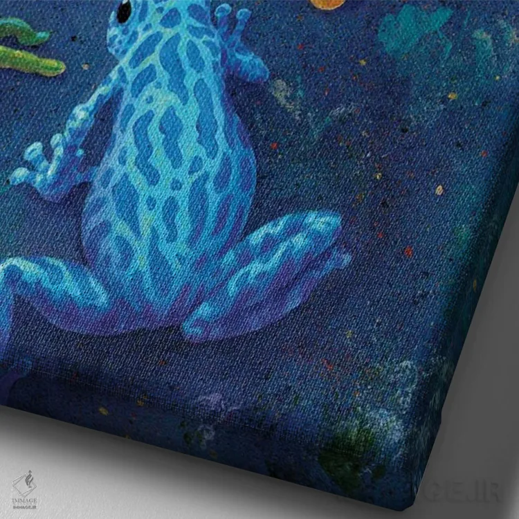 تابلو دکوراتیو شش قورباغه اثر چارلز لین براگ - نمای نزدیک بافت بوم