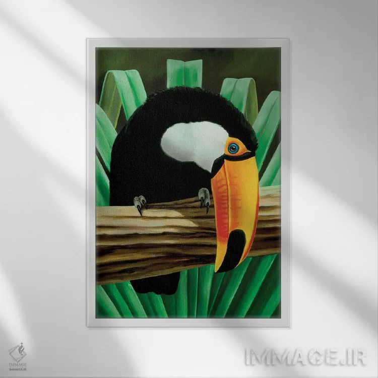 تابلو دکوراتیو دیده بان توکان اثر چارلز لین براگ - نمای قابدار سفید