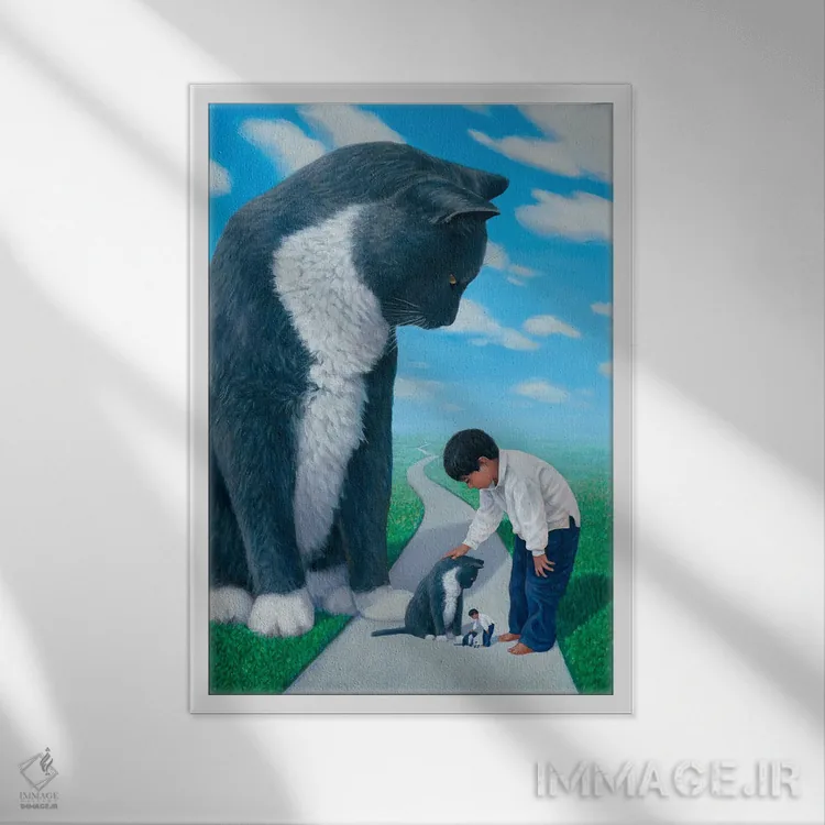 تابلو دکوراتیو کودی و مکس اثر چارلز لین براگ - نمای قابدار سفید