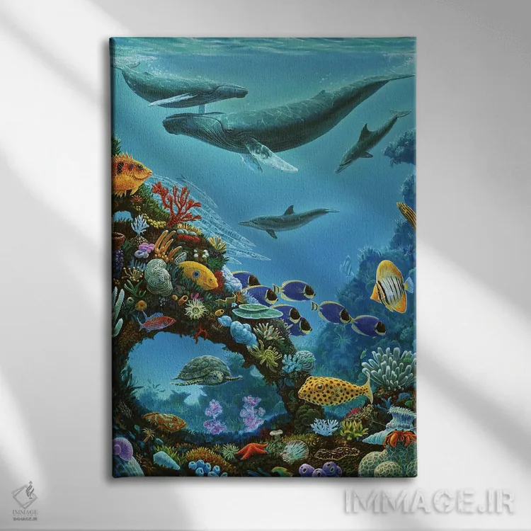 تابلو دکوراتیو زیبایی و صخره دریایی اثر چارلز لین براگ - نمای روبهرو روی دیوار