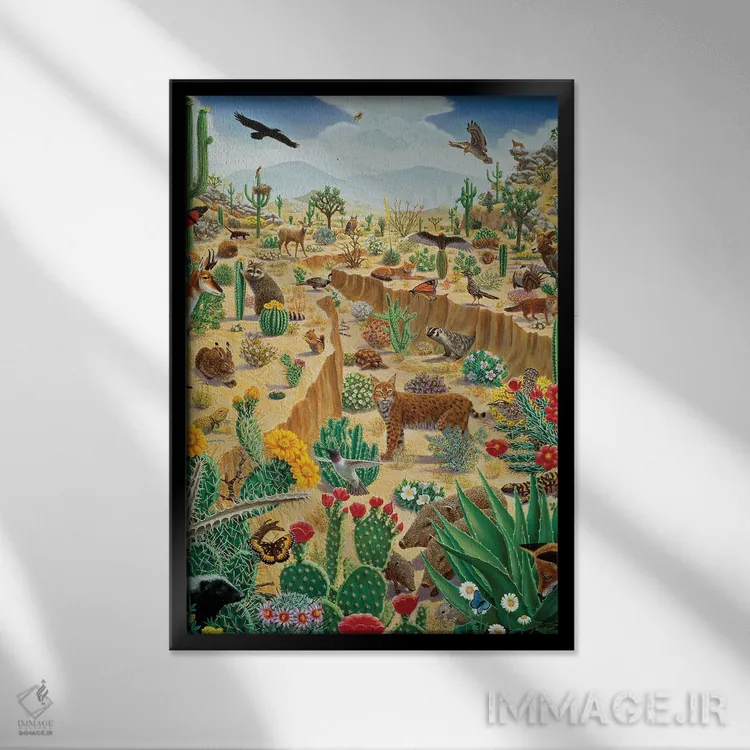 تابلو دکوراتیو آخرین واحه اثر چارلز لین براگ - نمای قابدار مشکی