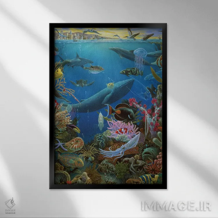 تابلو دکوراتیو لبه آب اثر چارلز لین براگ - نمای قابدار مشکی