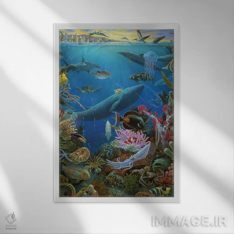 تابلو دکوراتیو لبه آب اثر چارلز لین براگ - نمای قابدار سفید