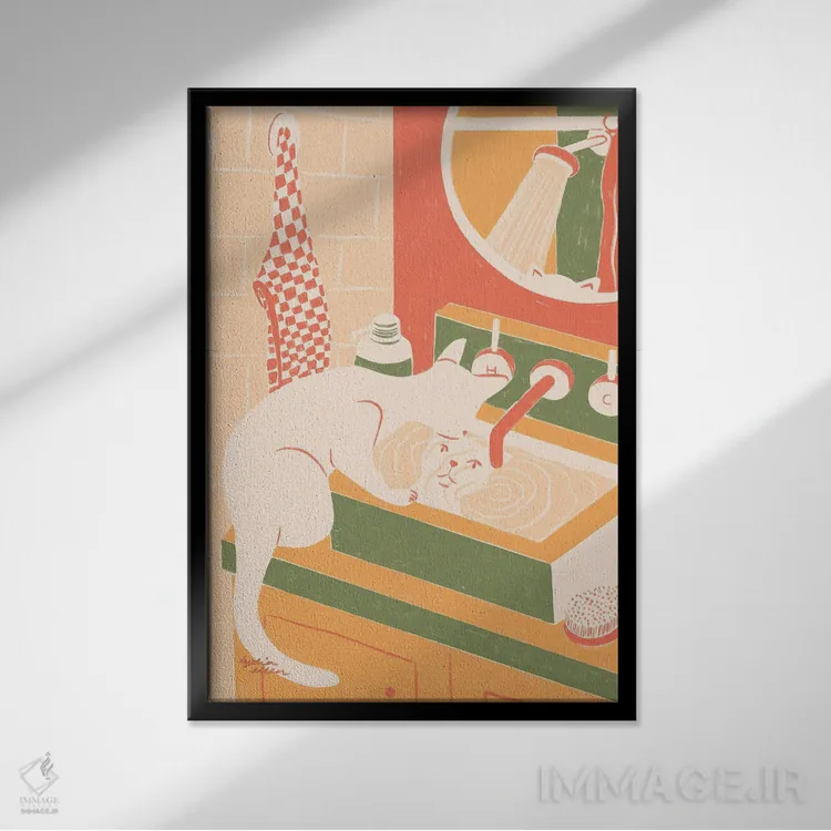 تابلو دکوراتیو انعکاس ها اثر لیدیا الن - نمای قابدار مشکی