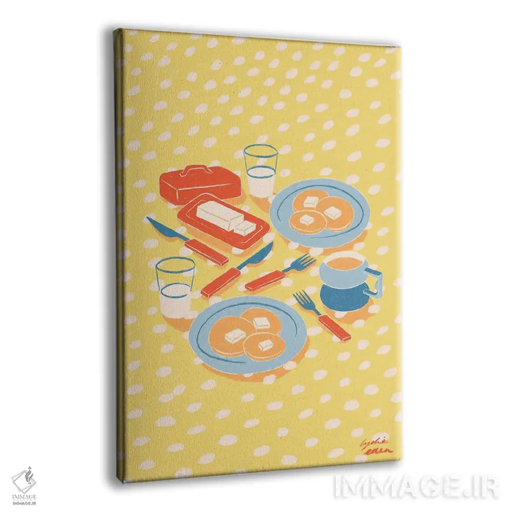 تابلو دکوراتیو صبحانه اثر لیدیا الن - نمای پرسپکتیو محصول