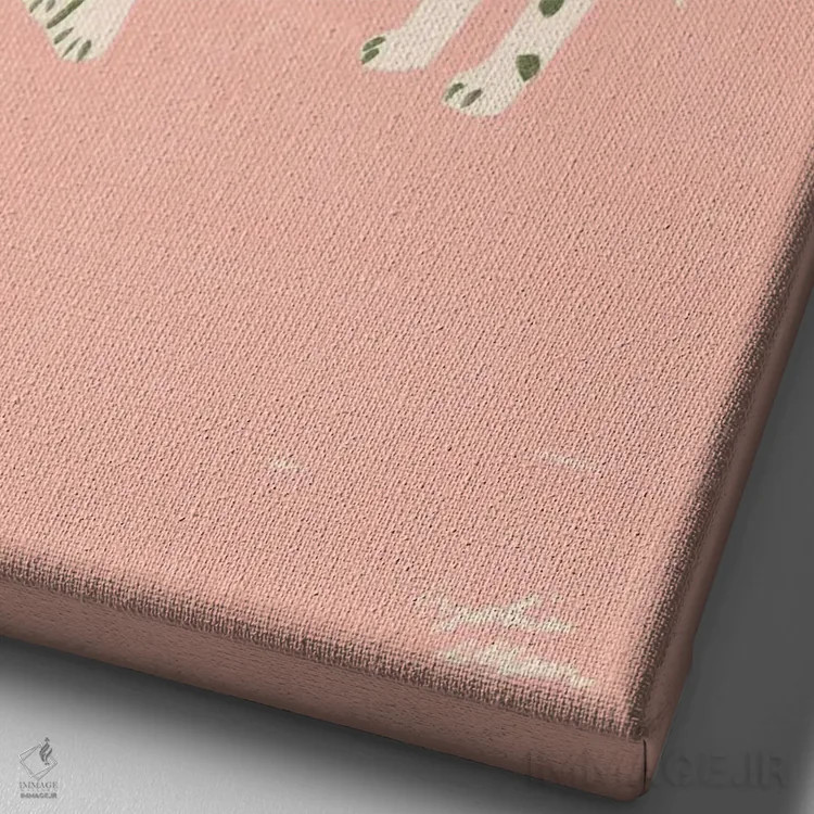 تابلو دکوراتیو دالماتین اثر لیدیا الن - نمای نزدیک بافت بوم