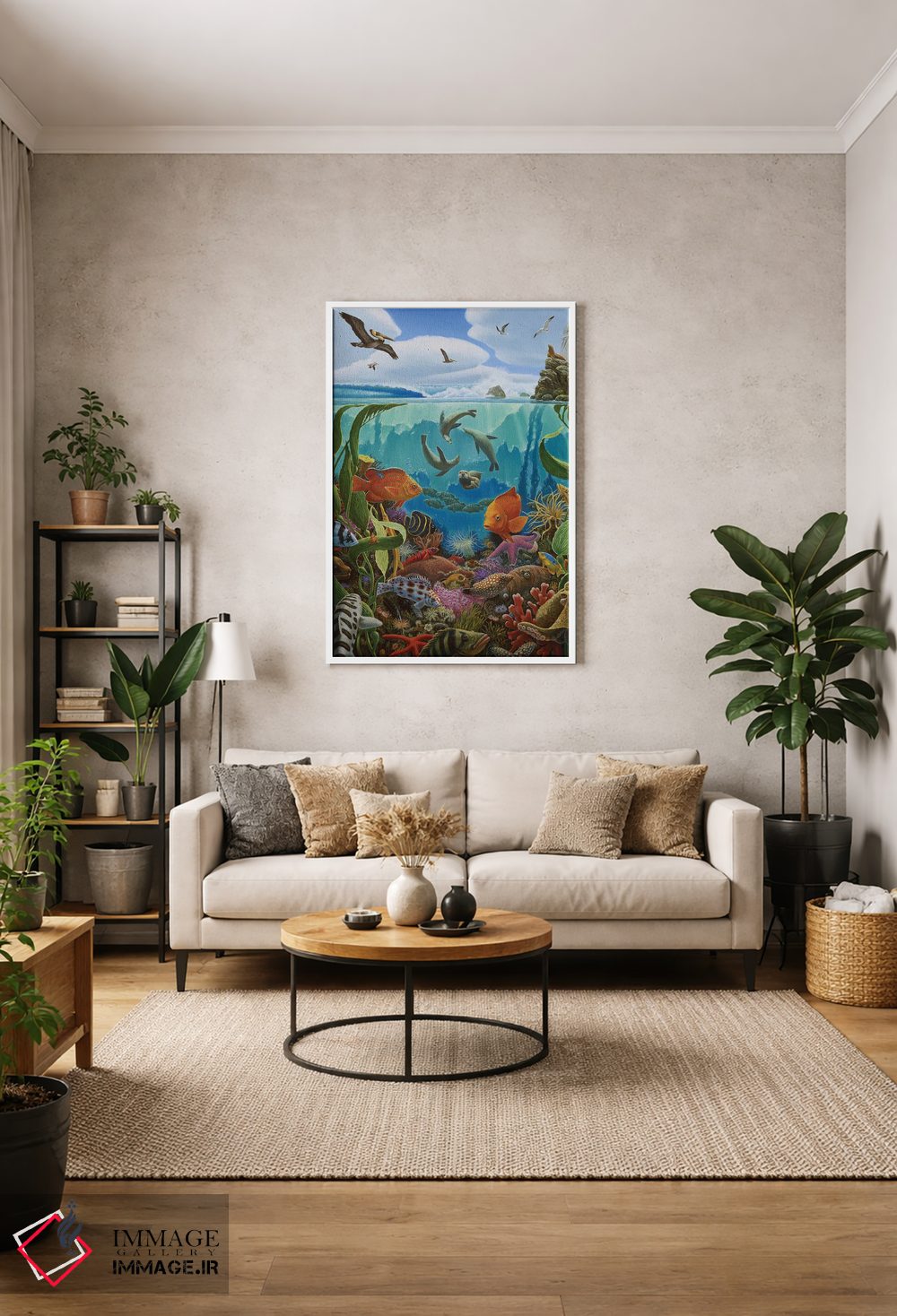 تابلو دکوراتیو کالیفرنیا رول ، برش خورده و لایه ای اثر چارلز لین براگ - D1W