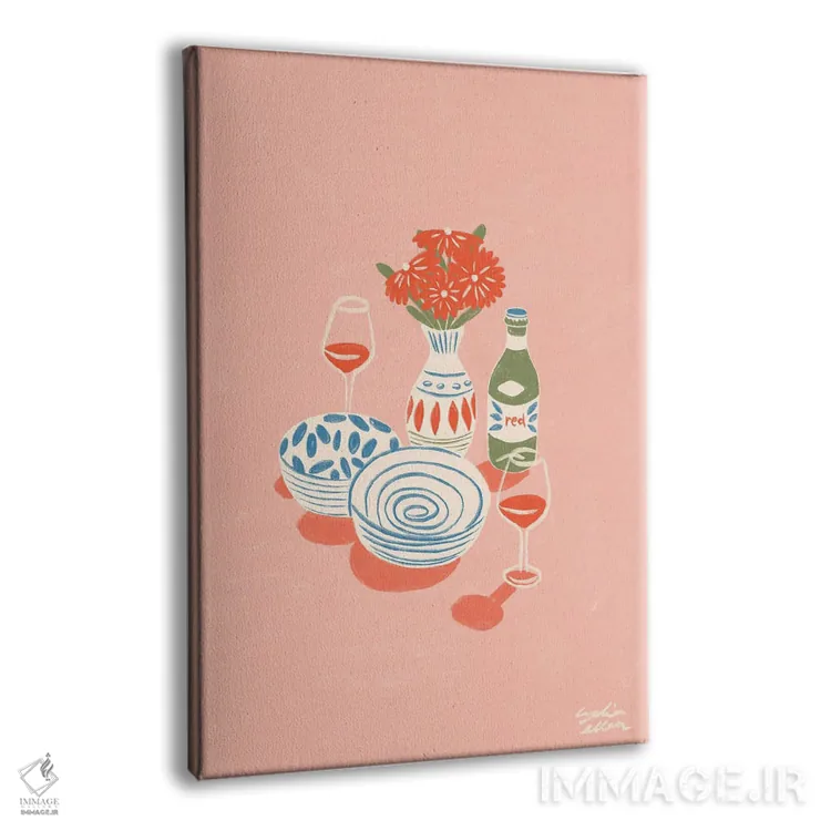 تابلو دکوراتیو قرمز اثر لیدیا الن - نمای پرسپکتیو محصول