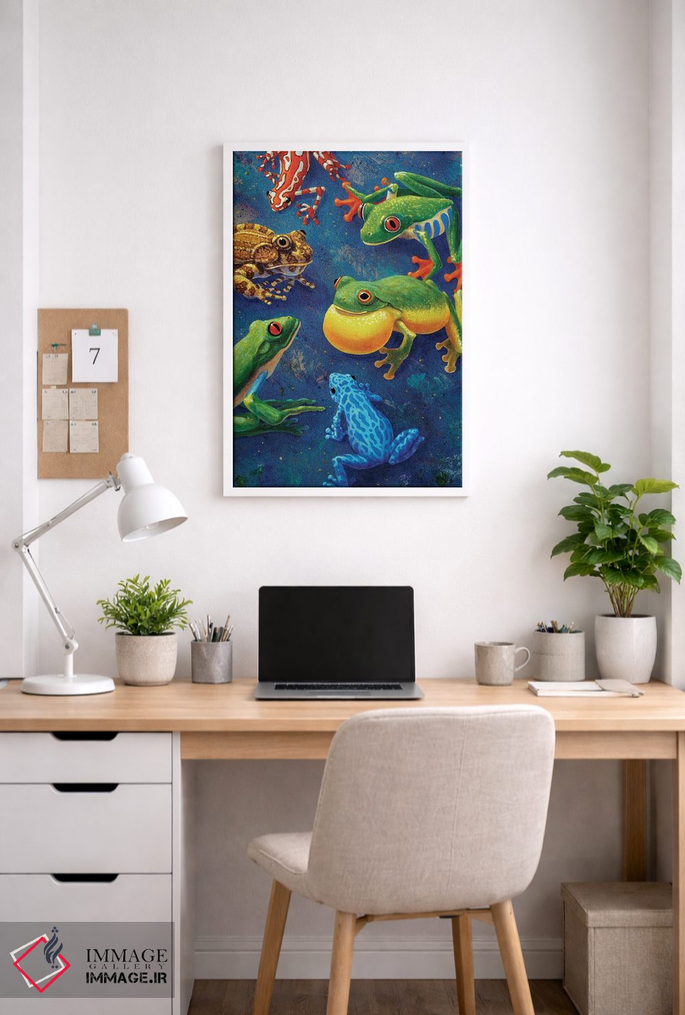 تابلو دکوراتیو شش قورباغه اثر چارلز لین براگ - D4W