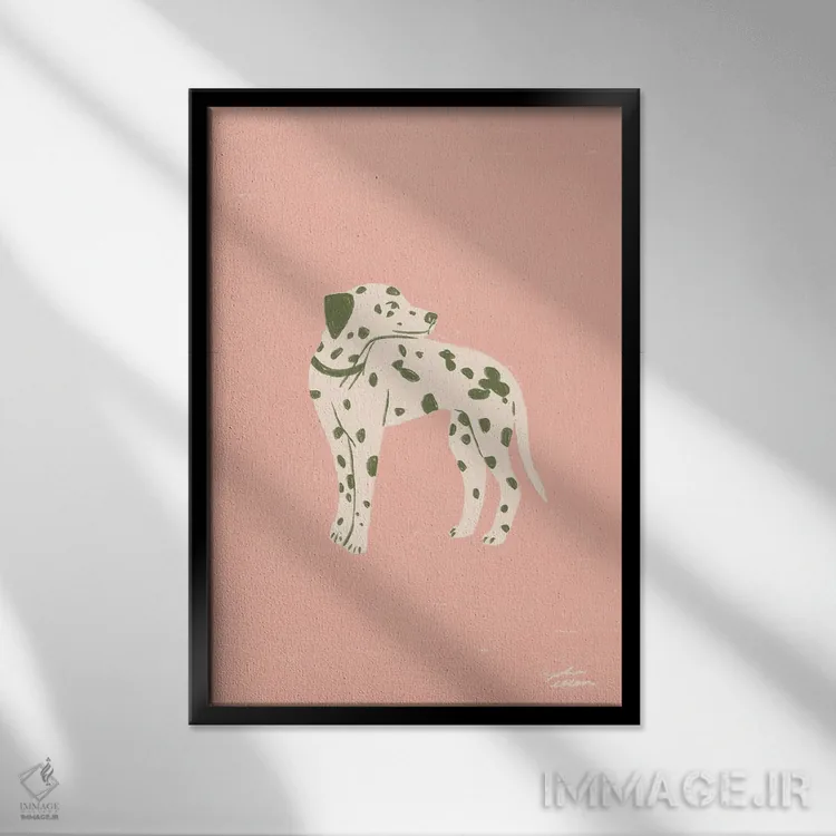 تابلو دکوراتیو دالماتین اثر لیدیا الن - نمای قابدار مشکی