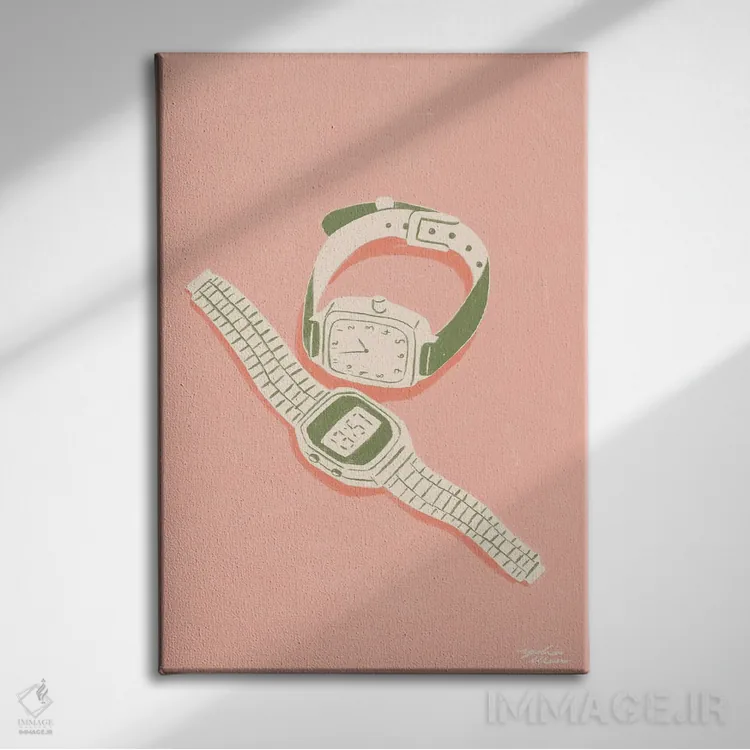 تابلو دکوراتیو زمان اثر لیدیا الن - نمای روبهرو روی دیوار