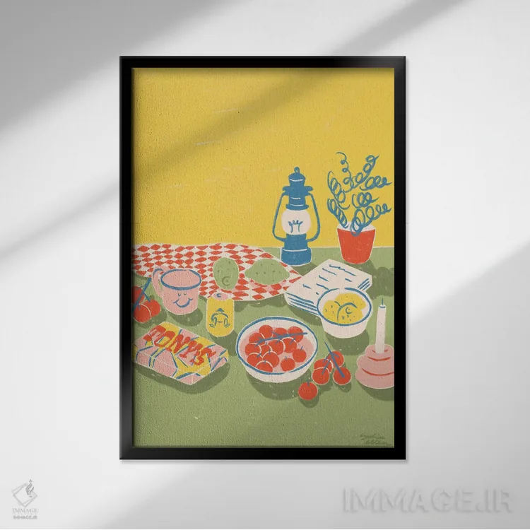 تابلو دکوراتیو لیموناد اثر لیدیا الن - نمای قابدار مشکی