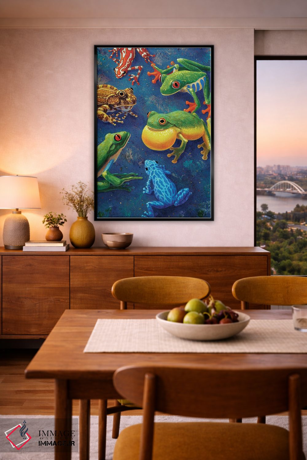 تابلو دکوراتیو شش قورباغه اثر چارلز لین براگ - D6B