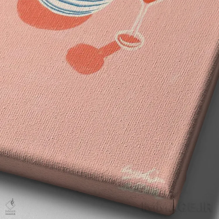 تابلو دکوراتیو قرمز اثر لیدیا الن - نمای نزدیک بافت بوم