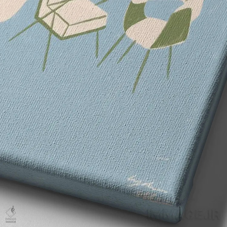 تابلو دکوراتیو صندلی ها اثر لیدیا الن - نمای نزدیک بافت بوم