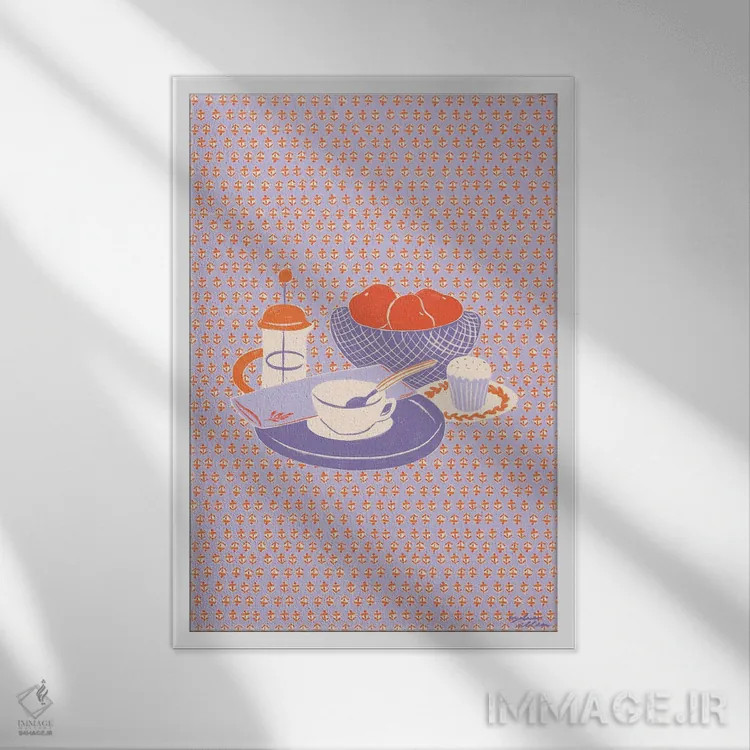 تابلو دکوراتیو طرح اثر لیدیا الن - نمای قابدار سفید