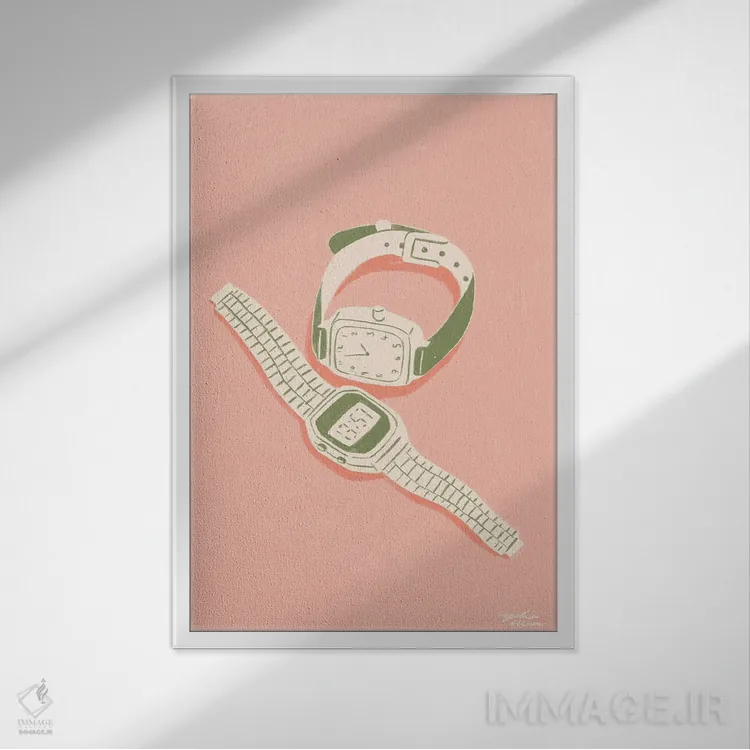 تابلو دکوراتیو زمان اثر لیدیا الن - نمای قابدار سفید