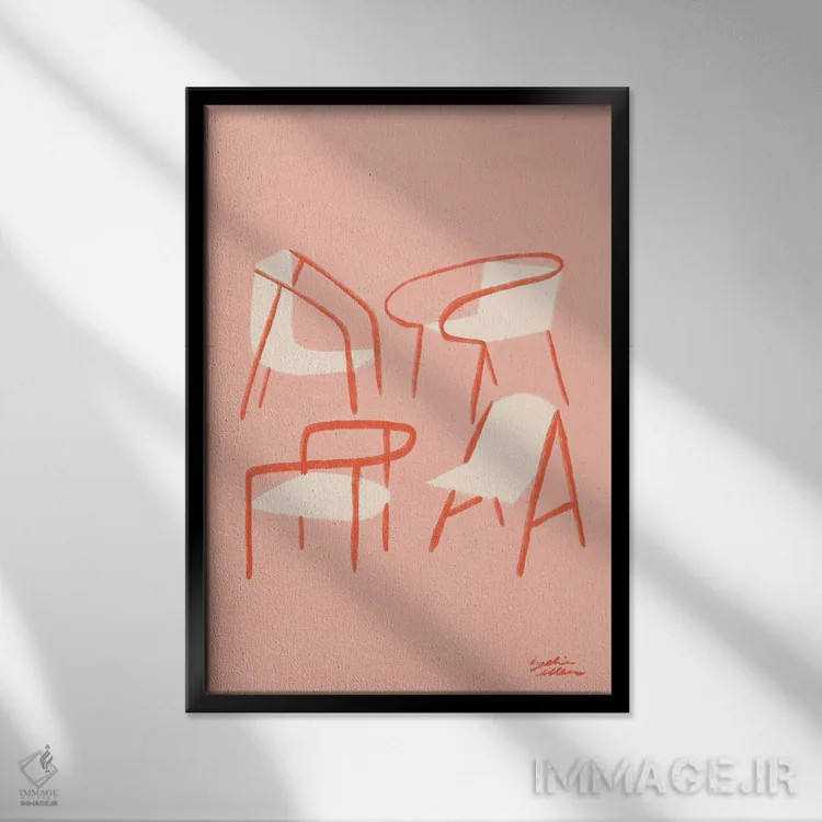 تابلو دکوراتیو جایگاه ها اثر لیدیا الن - نمای قابدار مشکی