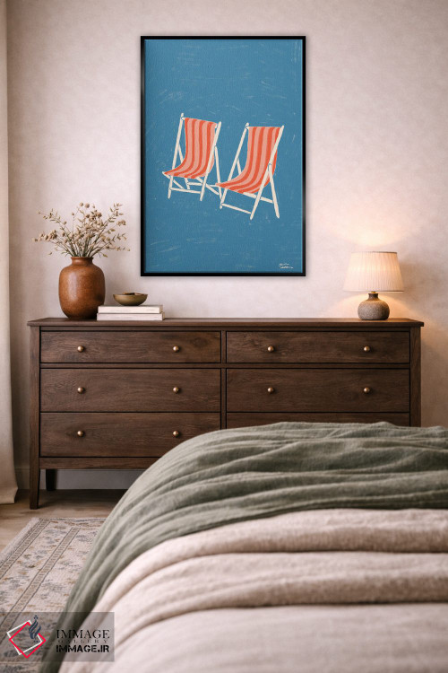 تابلو دکوراتیو صندلی های ساحلی اثر لیدیا الن - D6B