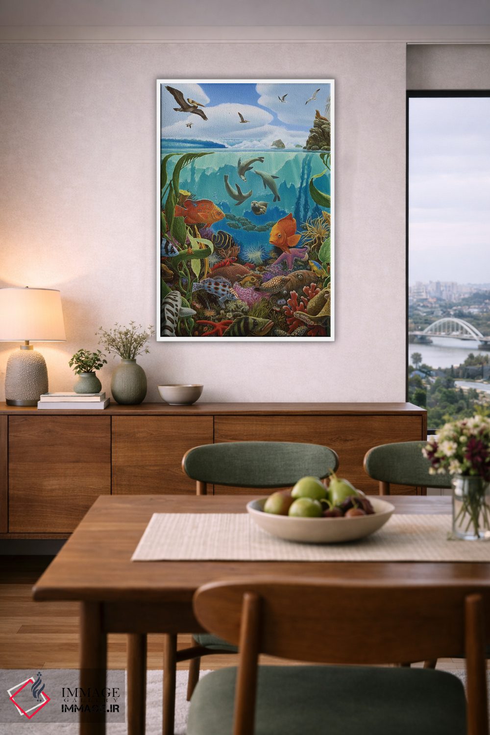 تابلو دکوراتیو کالیفرنیا رول ، برش خورده و لایه ای اثر چارلز لین براگ - D6W