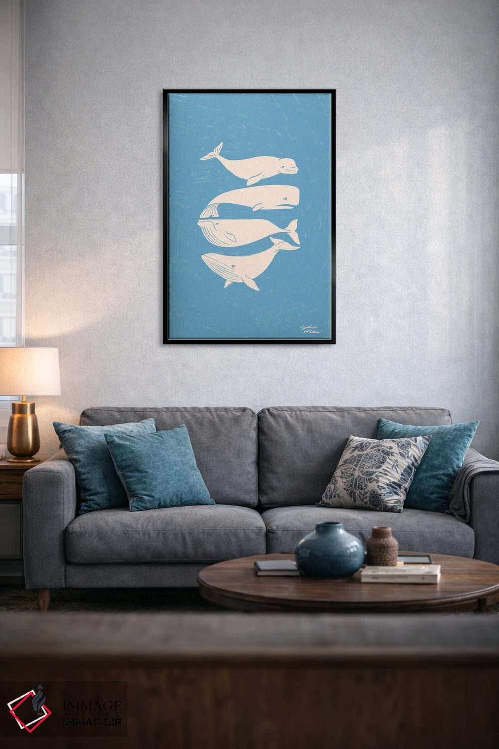 تابلو دکوراتیو نهنگ ها اثر لیدیا الن - D5B