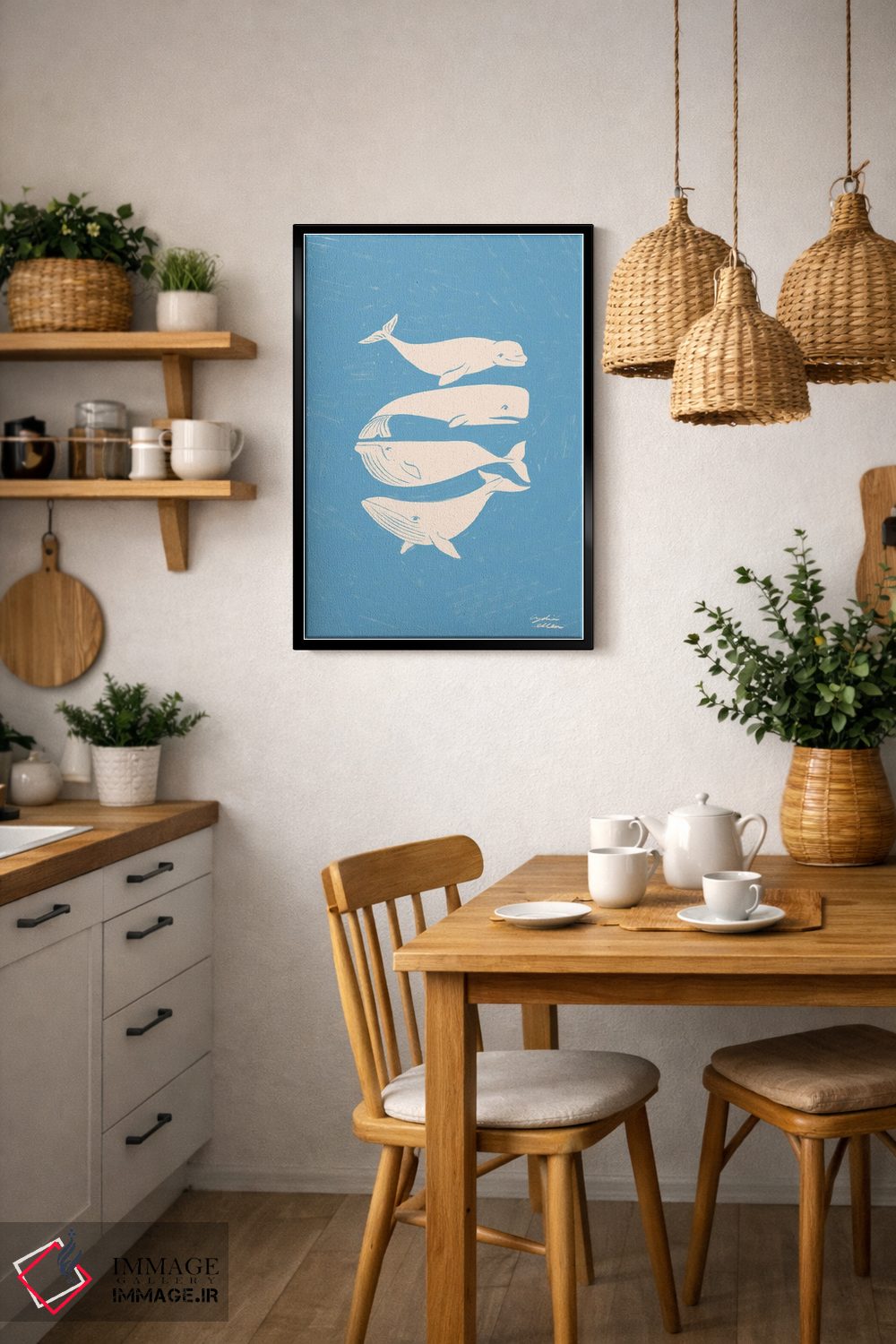 تابلو دکوراتیو نهنگ ها اثر لیدیا الن - D6B