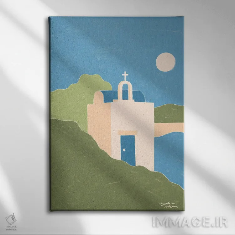 تابلو دکوراتیو یونان اثر لیدیا الن - نمای روبهرو روی دیوار