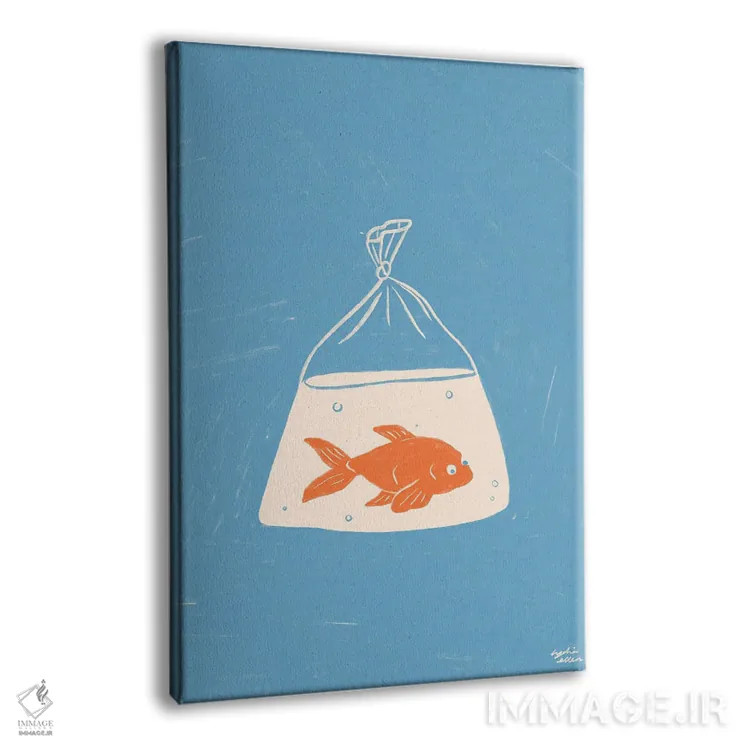 تابلو دکوراتیو ماهی قرمز اثر لیدیا الن - نمای پرسپکتیو محصول