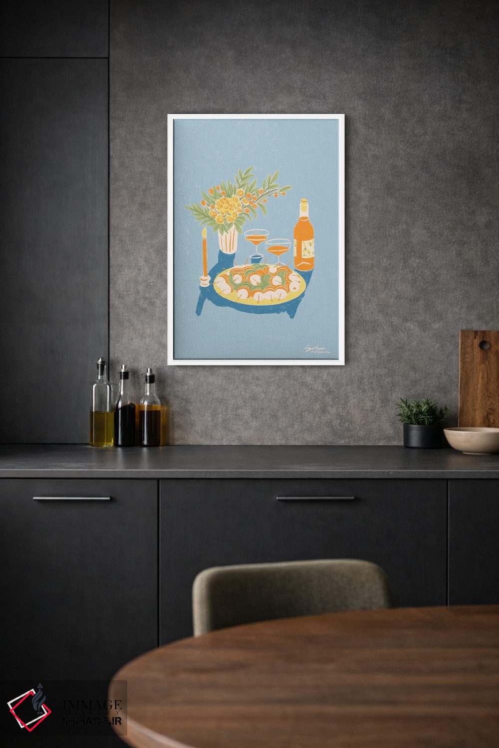 تابلو دکوراتیو نارنجی اثر لیدیا الن - D1W