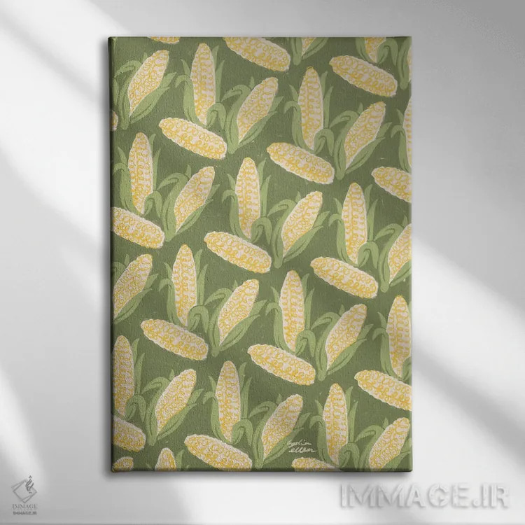 تابلو دکوراتیو ذرت اثر لیدیا الن - نمای روبهرو روی دیوار