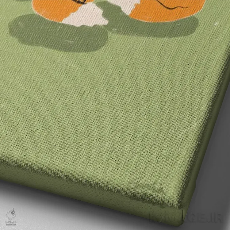 تابلو دکوراتیو روباه ها اثر لیدیا الن - نمای نزدیک بافت بوم