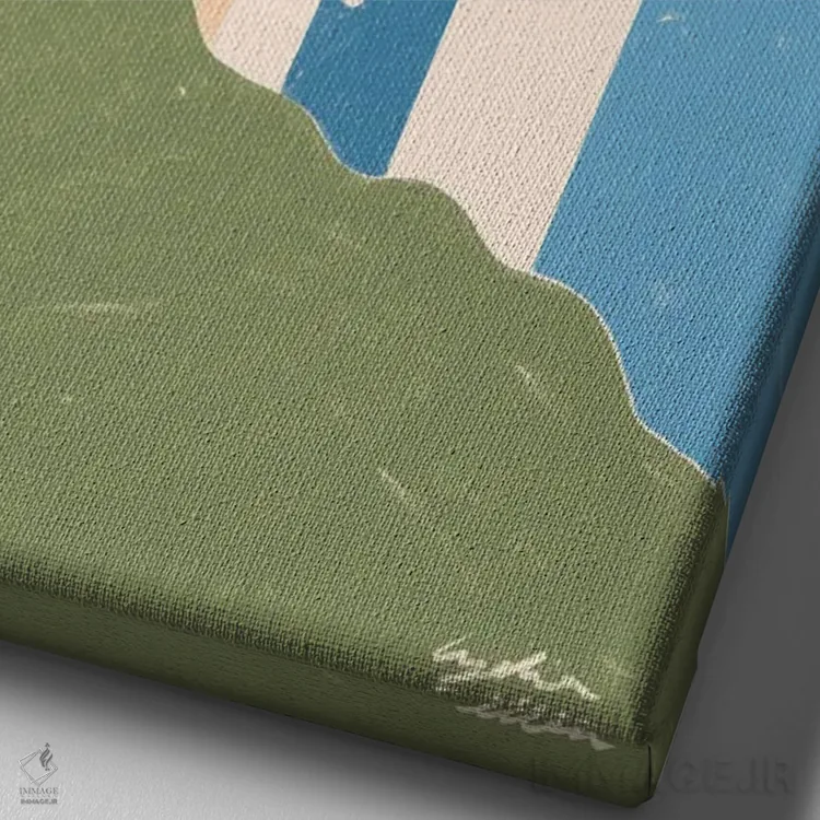 تابلو دکوراتیو یونان اثر لیدیا الن - نمای نزدیک بافت بوم