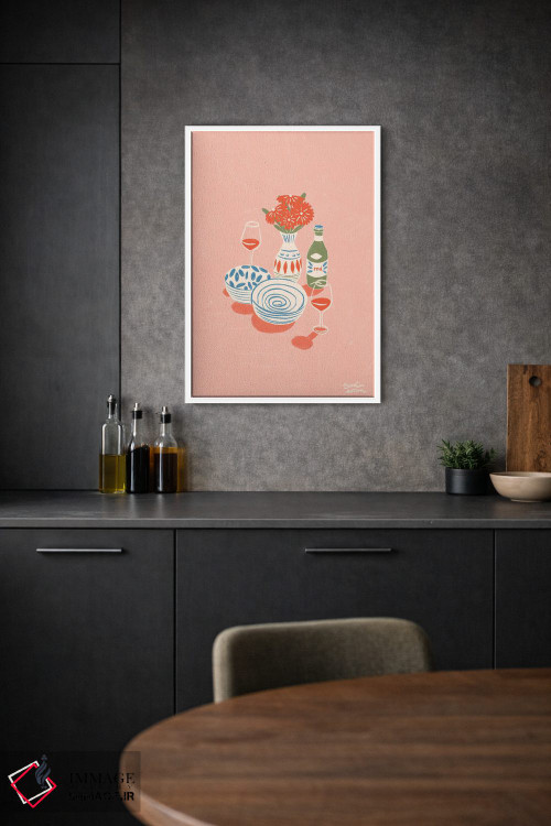 تابلو دکوراتیو قرمز اثر لیدیا الن - D1W