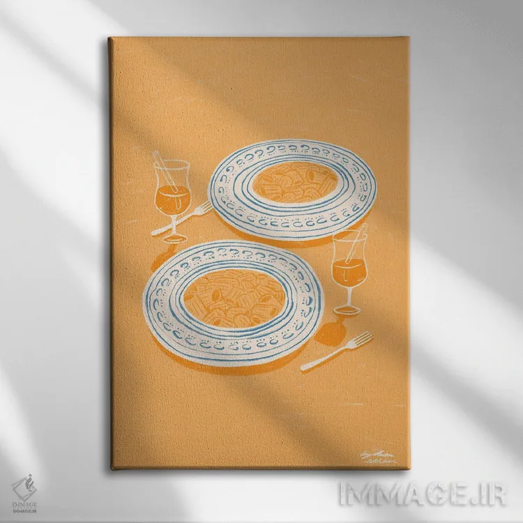 تابلو دکوراتیو پاستا اثر لیدیا الن - نمای روبهرو روی دیوار