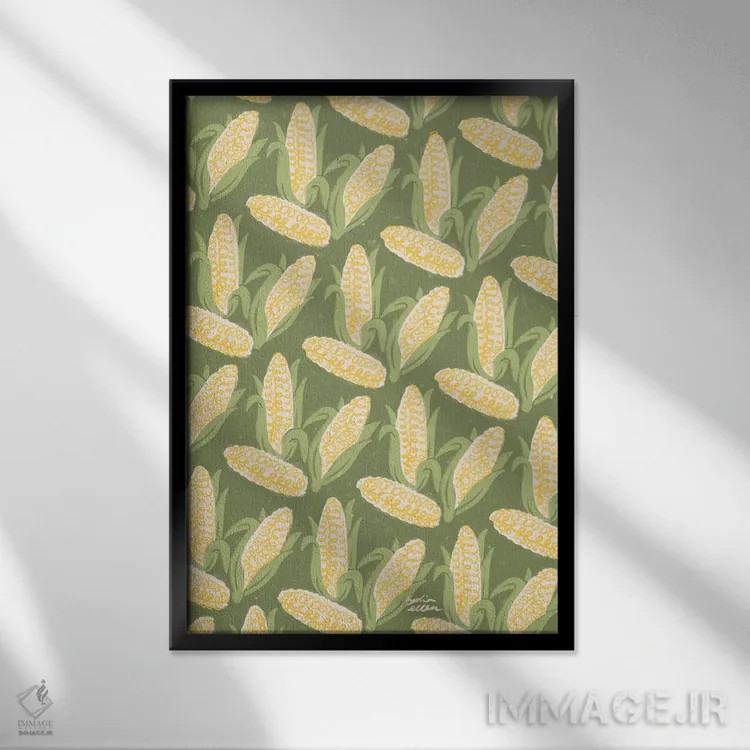 تابلو دکوراتیو ذرت اثر لیدیا الن - نمای قابدار مشکی