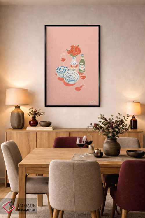 تابلو دکوراتیو قرمز اثر لیدیا الن - D5B