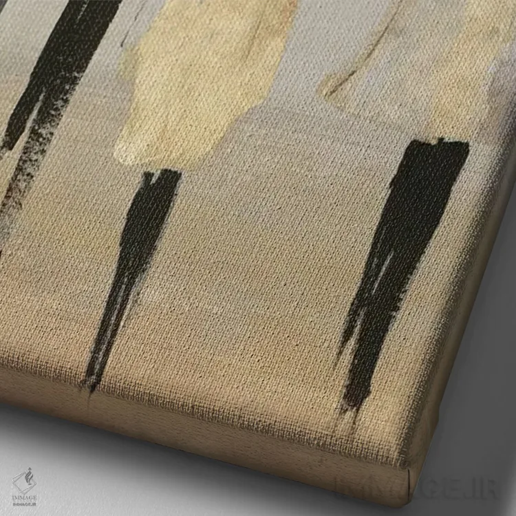 تابلو مینیمال بانوان شیک پوش II اثر لیلی کی - نمای نزدیک بافت بوم