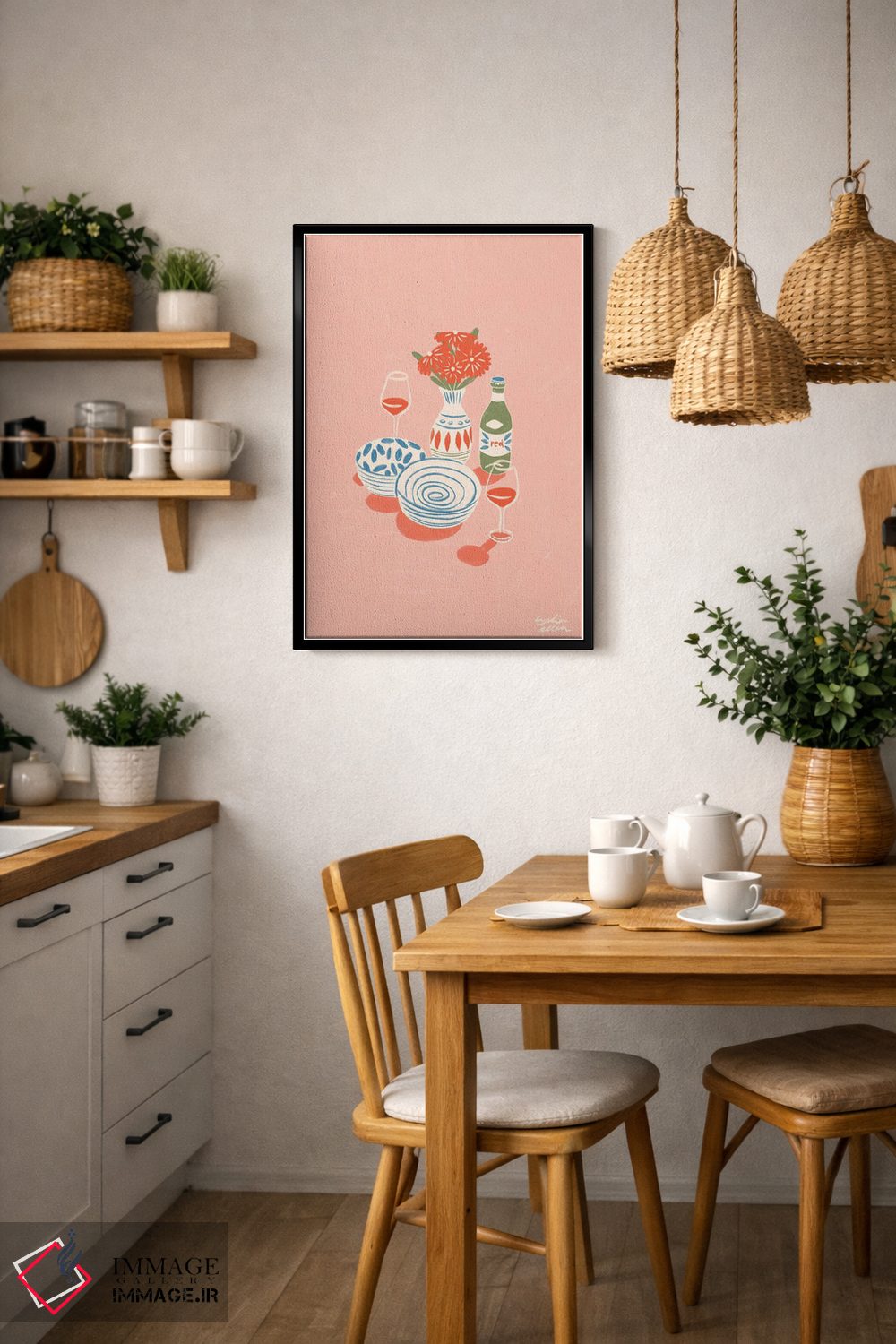 تابلو دکوراتیو قرمز اثر لیدیا الن - D6B