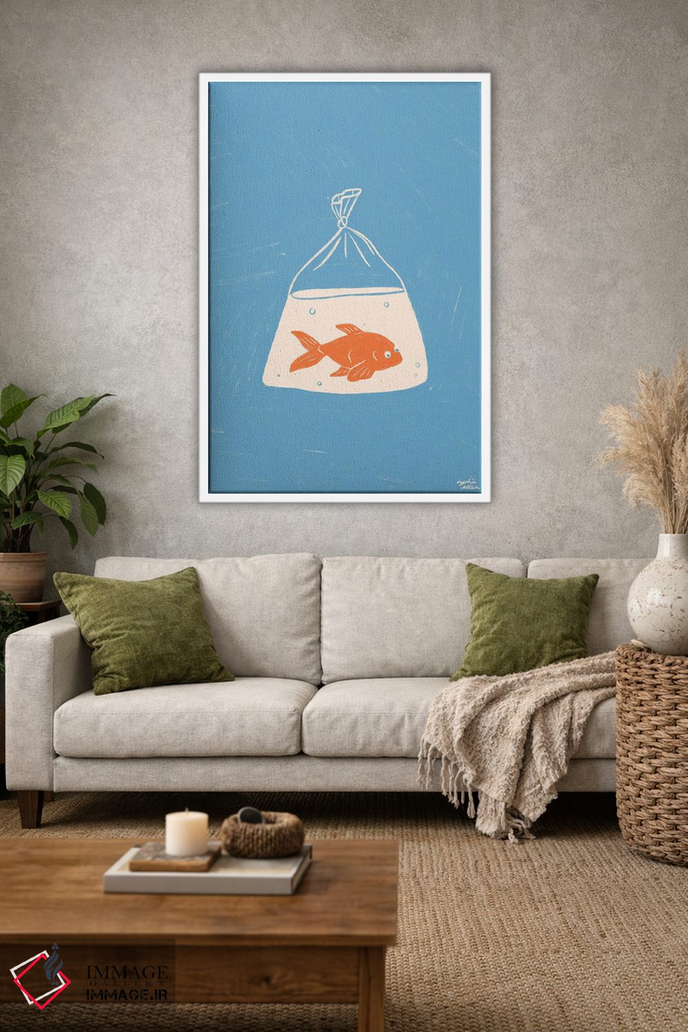 تابلو دکوراتیو ماهی قرمز اثر لیدیا الن - D1W