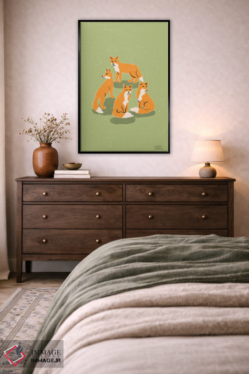 تابلو دکوراتیو روباه ها اثر لیدیا الن - D4B