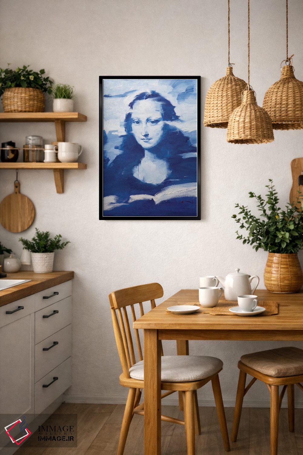 تابلو دکوراتیو مونا در آبی اثر لی ژو - D6B