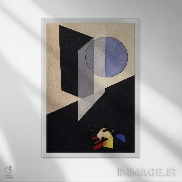 تابلو انتزاعی بدون عنوان، ۱۹۲۶ اثر لازلو موهولی-ناگی - نمای قابدار سفید