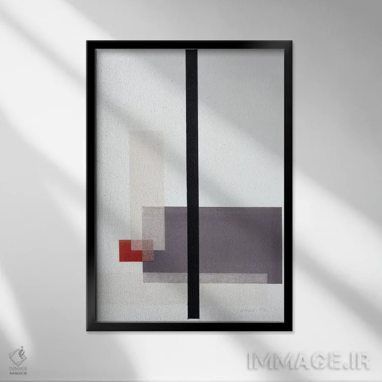 تابلو انتزاعی ساختار، ۱۹۲۳ اثر لازلو موهولی-ناگی - نمای قابدار مشکی