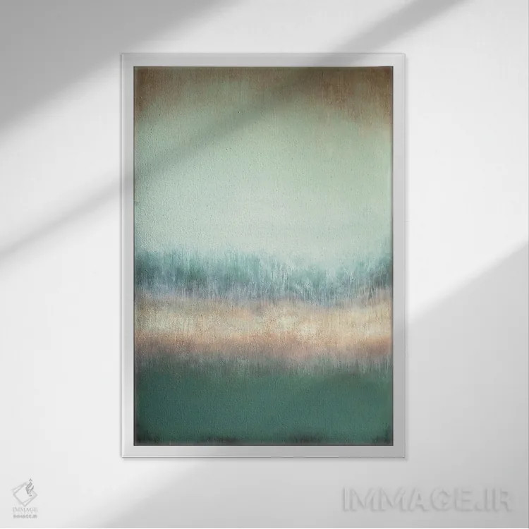 تابلو انتزاعی سکوتی بلندتر اثر لوکاش اولک - نمای قابدار سفید