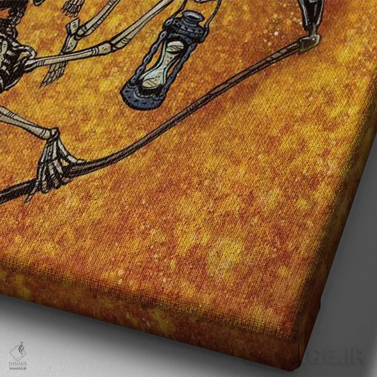 تابلو دکوراتیو مرگ منتظر هیچ کس نمی ماند اثر دیوید لوزو - نمای نزدیک بافت بوم